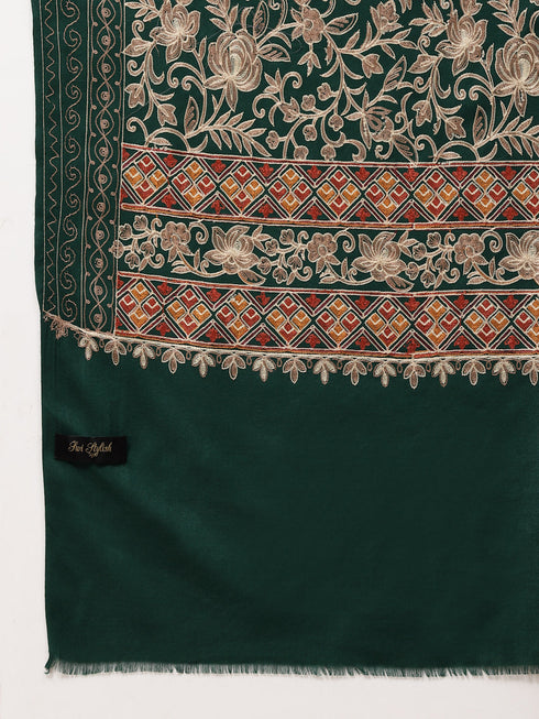 Women's Aari Embroidery Wool Shawl